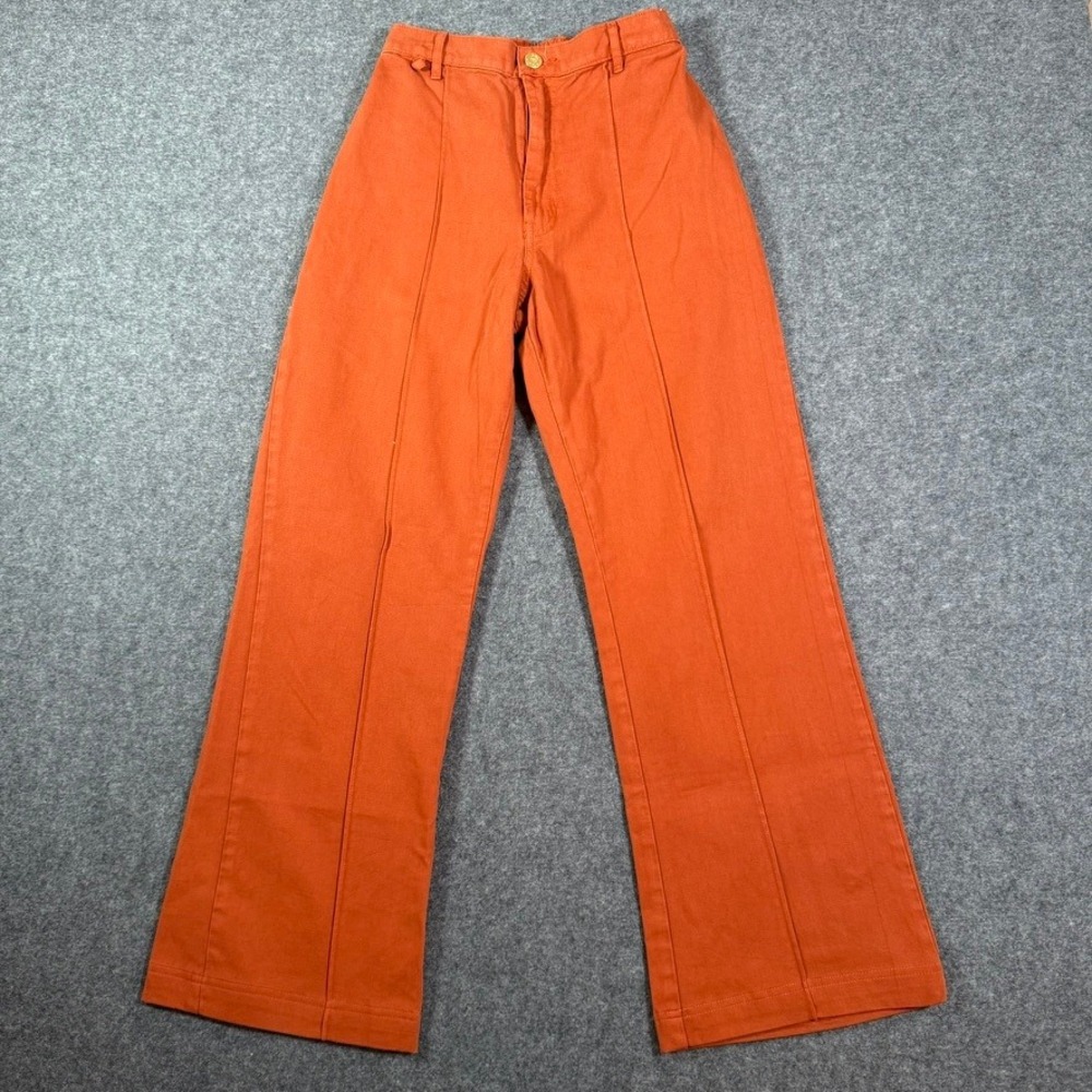 Big Bud Press Western Pants Burnt Orange Rust High Waist Wide Leg Women's Size S